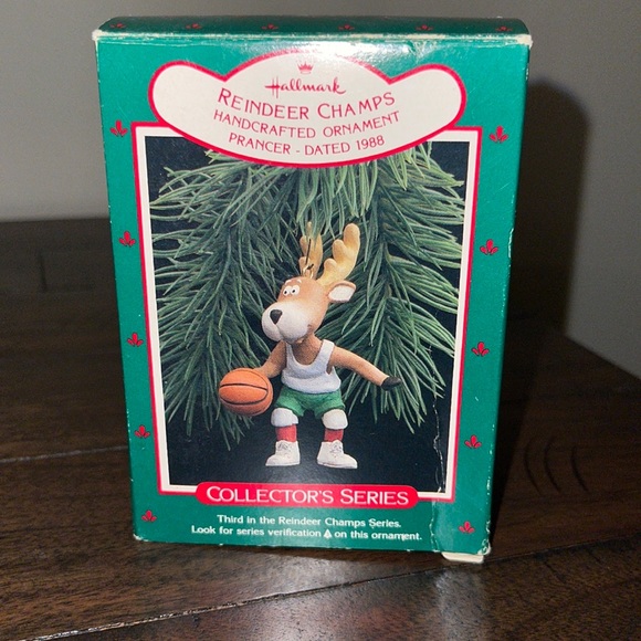 Vintage Reindeer Champs Basketball Hallmark Ornament 1988 - Picture 1 of 6
